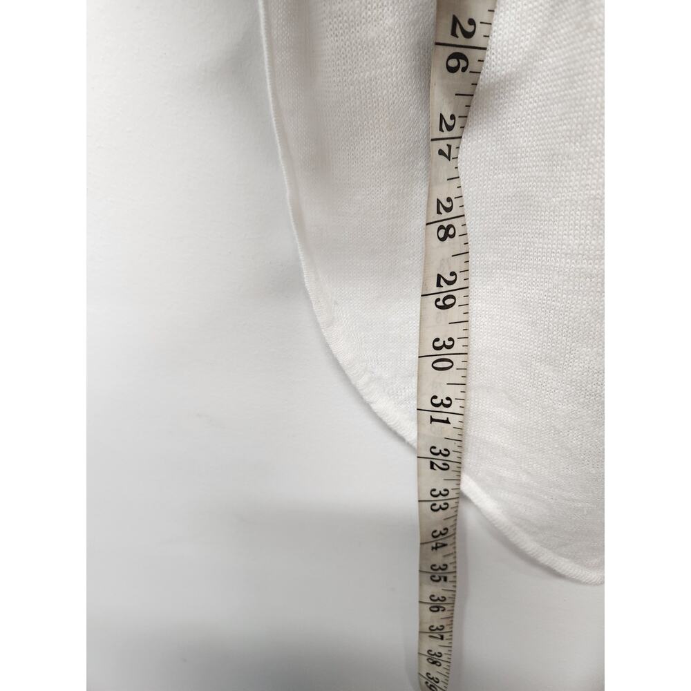 Eileen Fisher Women's Organic Linen Short Sleeve Asymmetric Tunic, Size L, White - Picture 6 of 10